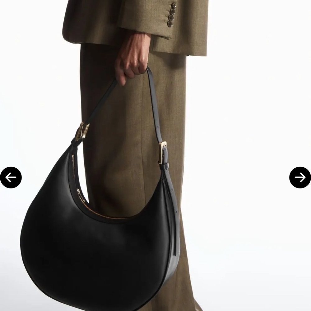 COS Cresent Moon Bag in Black Leather